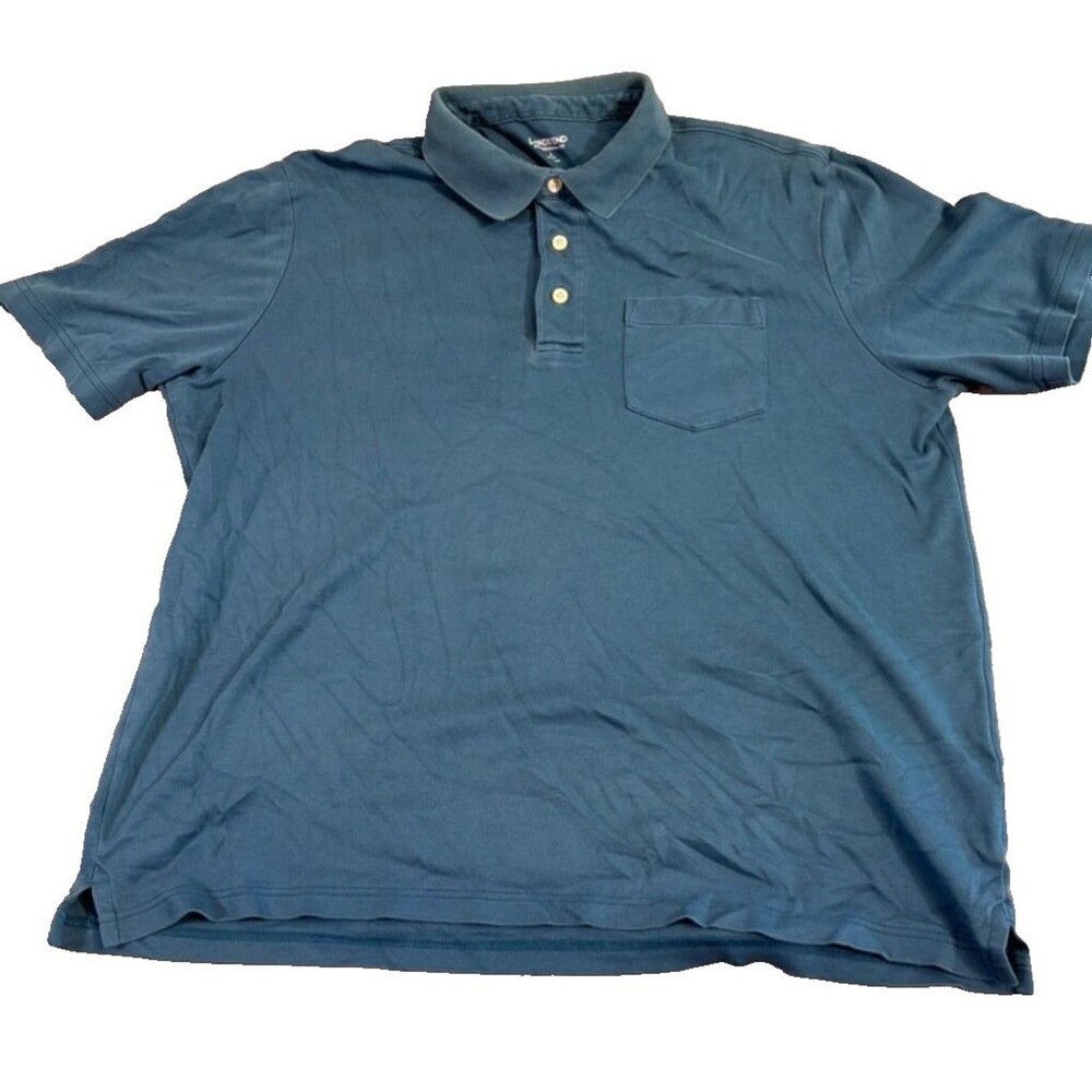 Lands' End Polo Shirt, Men's Size L, Blue Preppy